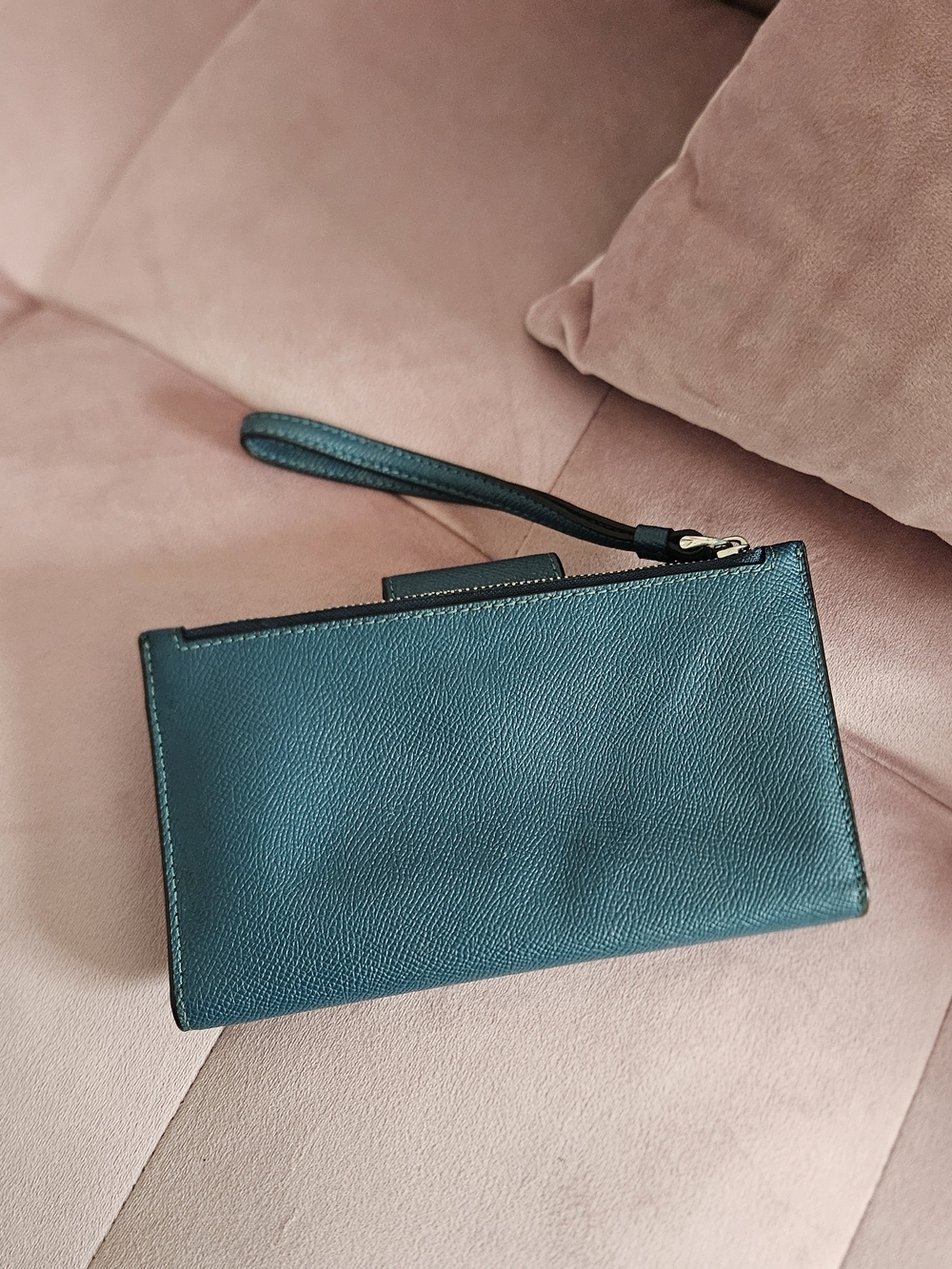 Coach Teal Leather Wristlet Wallet - Coach - Picture 4 of 4